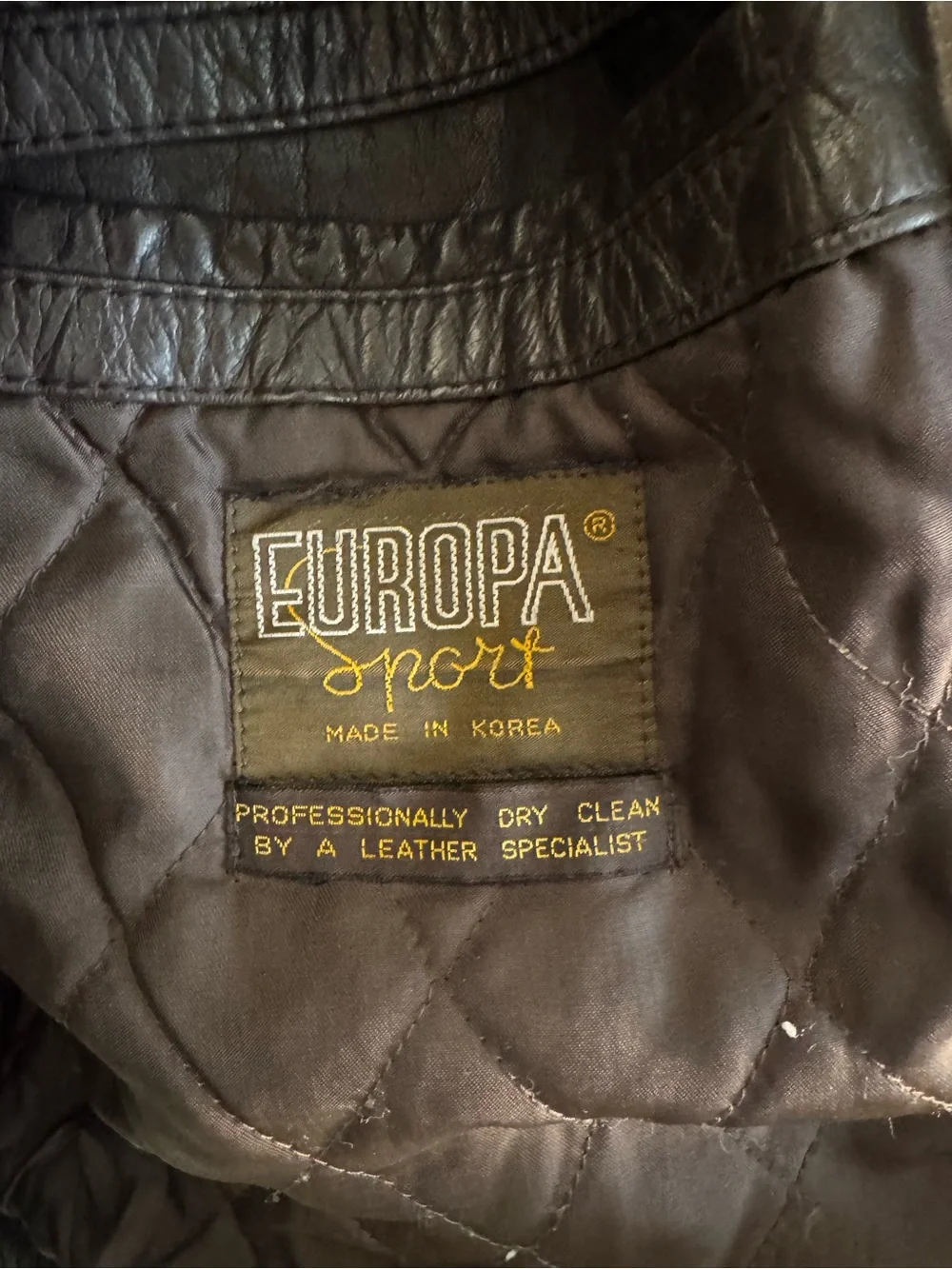 Vintage 1990s Europa Sport Brown Leather Bomber Jacket